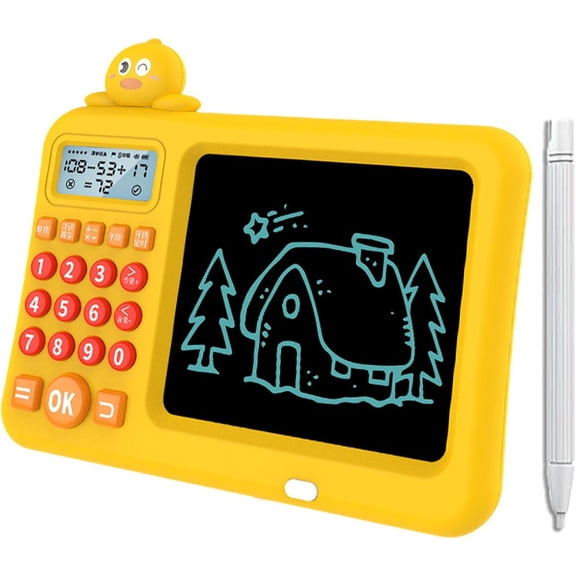 2-in-1 Math Learning Tablet - Handwriting Practice & Interactive Games, Learning Tablet & Drawing Board Electronic Math Games for Kids, Fun Educational Toy Gift for Boys & Girls (D#)