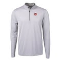 thumbnail image 2 of Men's Cutter & Buck  Gray/White Indiana Hoosiers Big & Tall Virtue Eco Pique Micro Stripe Recycled Quarter-Zip Pullover, 2 of 3