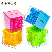 4 Pack Money Maze Puzzle Box Perfect Money Holder Puzzle and Brain Teasers for Kids and Adults