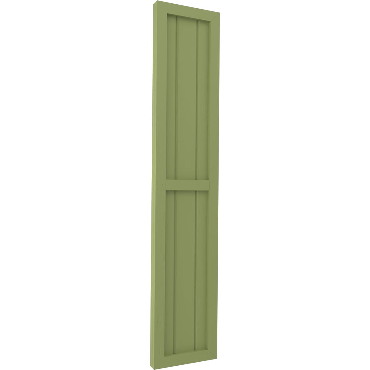 Ekena Millwork 10 1/2"W x 44"H Americraft Three Board Exterior Real Wood Two Equal Panel Framed Board-n-Batten Shutters (Per Pair), Moss Green