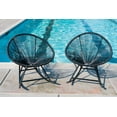 thumbnail image 2 of Xbrand 34.6" L Oval Black Rattan/Steel Indoor Outdoor Hammock Weave Rocking Chair (Set of 2), Lawn and Garden Lounge, Weather Resistant, Modern Patio Furniture, 2 of 6