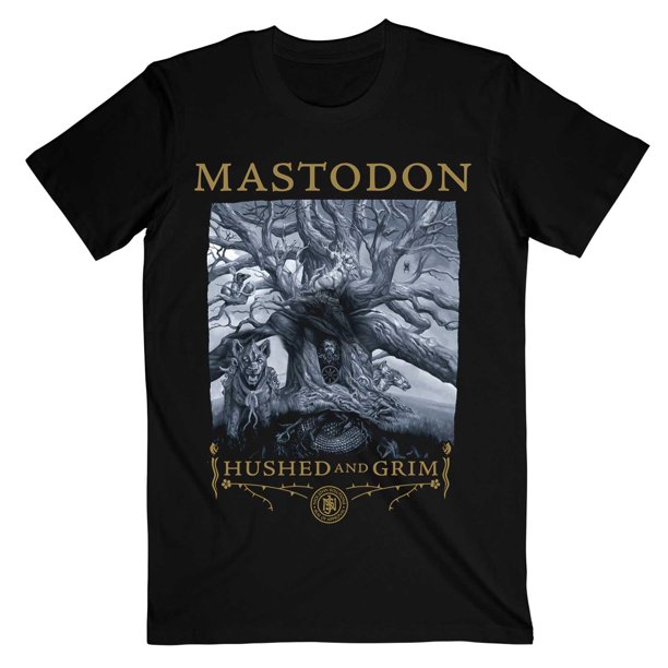 Mastodon - Camiseta Hushed & Grim de Algodón para Adultos Unisex (Negro)