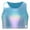Sky Blue, variant on TiaoBug Kids Girls Shiny Metallic Jazz Hip Hop Dance Tank Crop Tops Vest Cheer Lead Performance Costume Blue 7-10