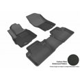 thumbnail image 3 of 3D MAXpider 2011-2020 Fits Mitsubishi Outlander Kagu 1st Row 2nd Row Black Carbon Fiber Embossed Pattern Floor Mat L1MT01001509, 3 of 3
