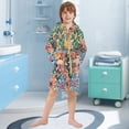 thumbnail image 5 of FORMRS Niños Bathrobe Unisex Hooded Robe Soft Plush Pajamas Sleepwear, Size 2-3T, Dark Floral, 5 of 7