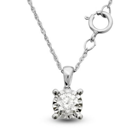 Tru Miracle Sterling Silver 1/4 Carat T.W. Diamond Pendant with Chain