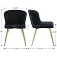 thumbnail image 4 of Guyou Velvet Dining Chairs Set of 2, Modern Kitchen Chairs with Shell Back and Metal Legs, Comfy Armless Side Chairs for Living Room Dining Room Kitchen, Black, 4 of 8