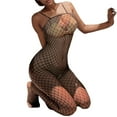 thumbnail image 1 of Women's Sexy Mesh Lingerie Bodysuit Sheer Netting Jumpsuit Rhinestone Tights for Date Night, 1 of 3