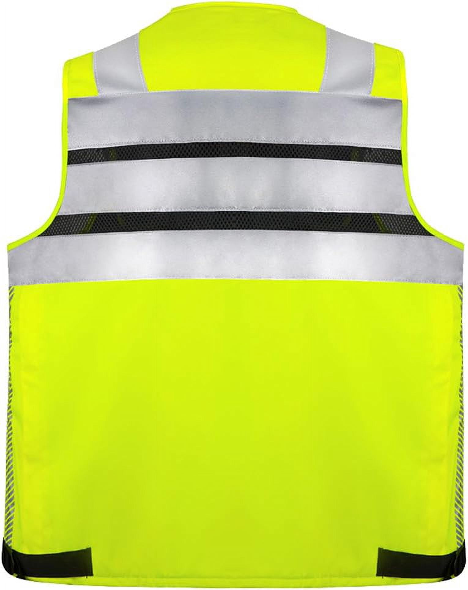 Kasa Style High-Visibility Reflective Safety Vest with 3M, Multi-Pocket, Unisex Design - Durable Workwear for Men and Women, Ideal for Construction Workers & Outdoor Safety (Yellow, 2X-Large)