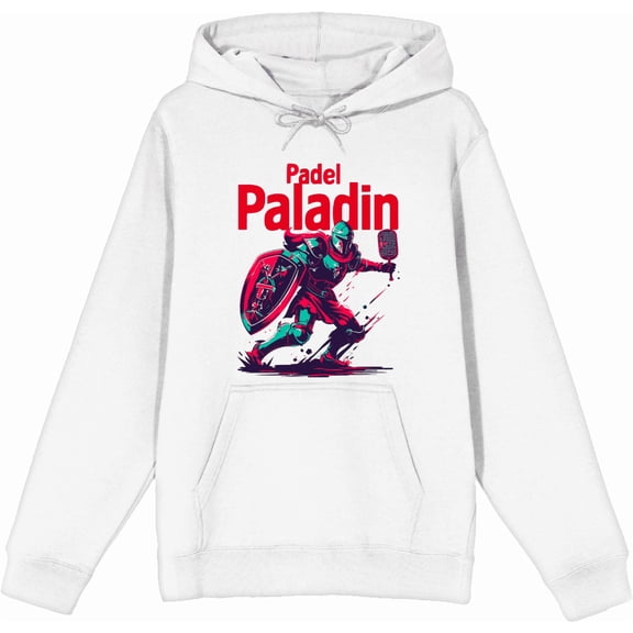 Padel Paladin Adult White Long Sleeve Hoodie-Large