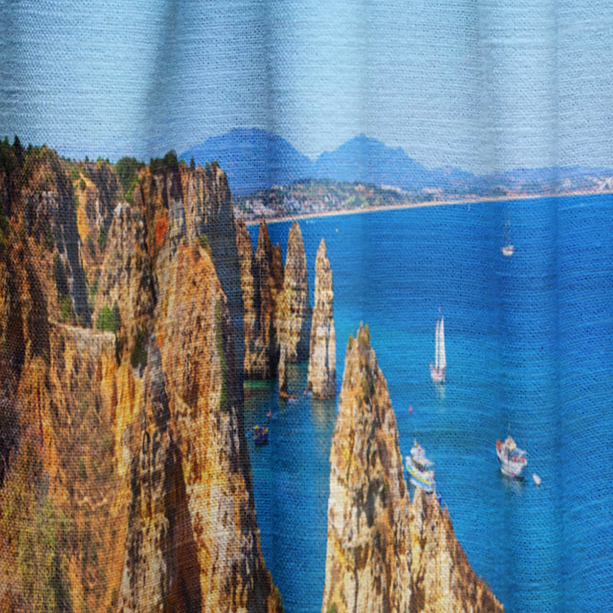 Designart 'Rocky bay in Portugal' Landscapes Curtain Panel