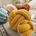thumbnail image 4 of Almohada de bola de nudo hecha a mano, cojín de bola de nudo, almohada para la siesta, juguete de peluche, almohada decorativa para sofá de dormitorio (22 cm, rosa), 4 of 5