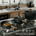 thumbnail image 3 of Carote 25Pcs Nonstick Cookware Sets, Titanium Pots and Pans Non Stick with Knife Set, Black, 3 of 12