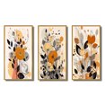 thumbnail image 2 of Designart "Terracotta Wildflowers in Retro Illustration XI" Abstract Botanicals Framed Wall Art Set Of 3 - Brown Modern Frame Gallery Set For Office Decor, 2 of 6