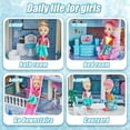 thumbnail image 2 of Anpro 4 Stories 14 Rooms Dollhouse for Kids, Princess Dollhouse with Asseccories & Furniture, Pretend Doll House Play Set Toy Age 3+ Toddlers Girls, Blue, 2 of 8
