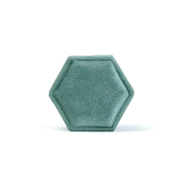 Advancent Par de anillos joyero organizador hexagonal soporte de anillo para boda para viaje accesorio de caja de joyería multifunción Almacenamiento y organización del hogar Verde