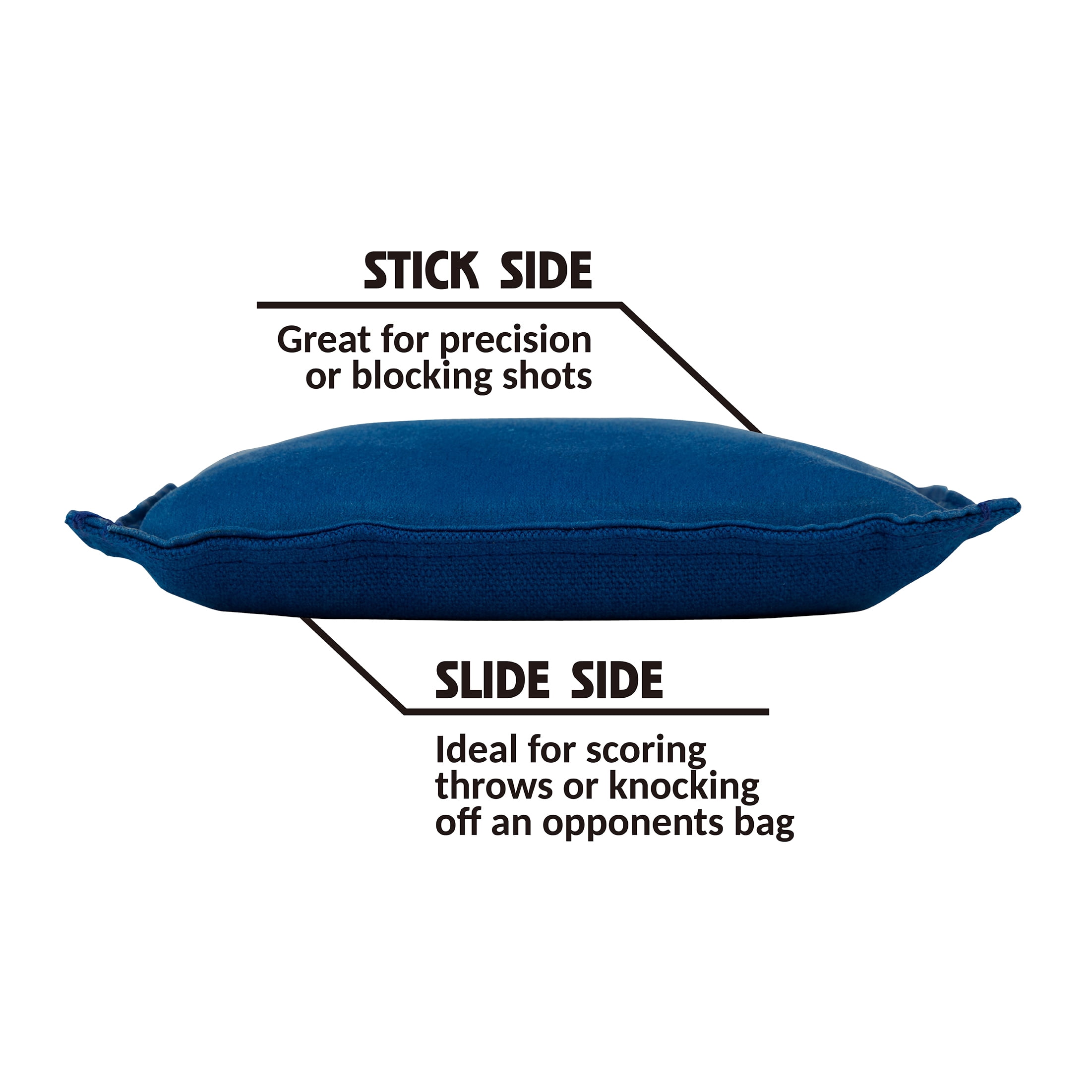 MD Sports Official Size Nylon Dual Sided Stick & Slide Bean Bags, Navy Blue