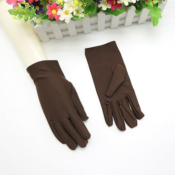 ZhenYing Brown Work Gloves, Solid Color 3 Pairs Cotton Gloves Resuable Soft Works Glove or Moisturizing Hands Jewelry Archival Inspection Work, Weekend Leisure Winter Gloves