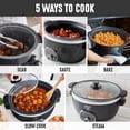 thumbnail image 3 of GreenLife 8QT Slow Cooker, Non-Toxic Ceramic Nonstick, Family Size, Black, 3 of 9