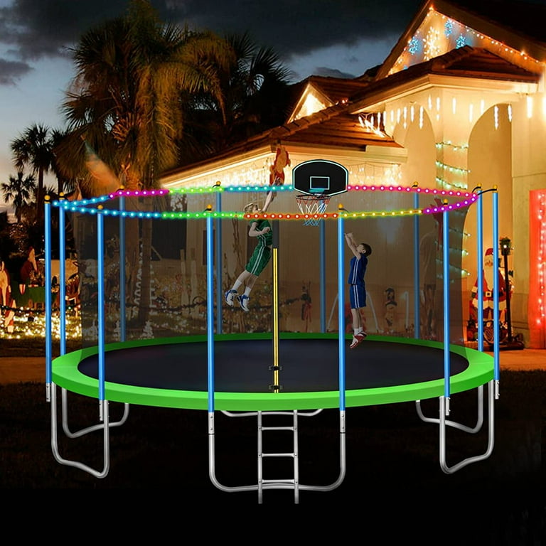 YORIN Easy To Assemble Child Trampoline, Multicolor LED Lights