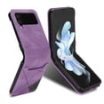 thumbnail image 2 of Case for Samsung Galaxy Z Flip 3 Zipper Wallet Case, Large Capacity Card Slots Cash Hoider Zipper Pocket Premium PU Leather Flip Cover with Wrist Strap Magnetic Clasp Kickstand Shockproof Case,Purple, 2 of 6
