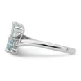 thumbnail image 3 of Sterling Silver Rhodium Aqua & Diamond Heart Ring, 3 of 6