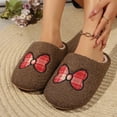 thumbnail image 3 of Fnooota Womens Fuzzy Slippers, Comfort Non Slip Warm Winter House Slippers Home Shoes Brown Size 9-9.5, 3 of 4