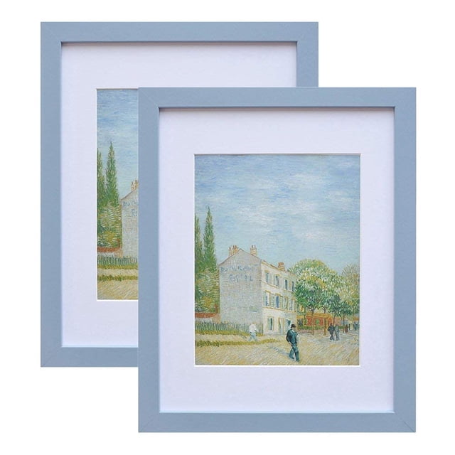 Marco de fotos Muzilife de madera con cristal auténtico azul, 20 x 25 cm, 2 unidades