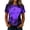 Dark Purple, variant on Womens Short Sleeve Halloween Tops Crewneck Loose Fit Castle Bat Print T Shirts Casual Clothes Gifts