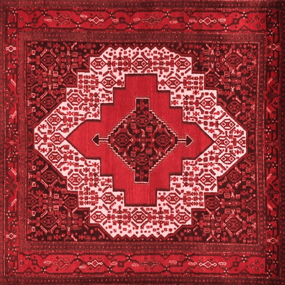 Ahgly Company Indoor Square Persian Red Traditional Area Rugs, 5' Square