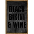 thumbnail image 1 of Beach Bikini & Wine for Funny Beach Babe Drinking Sandy Girl Tin Sign Chalk Board Wall Art Decor Funny Gift 12 x 18 Inch, 1 of 3
