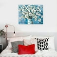 thumbnail image 5 of JRXY  Bathroom Wall Decor - Blue Flower Picture Artwork for Walls -  Blue and White Floral Wall Art for Office Bedroom Canvas Wall Art pattern1, 5 of 6
