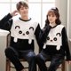 thumbnail image 1 of Conjunto de Pijama de franela cálida para hombre y mujer, ropa de dormir de Panda para pareja, Pijama familiar, ropa de noche para amantes, pijamas casuales de animales, Otoño e Invierno, 1 of 4