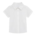 thumbnail image 3 of EnJoCho Kids Boys Button Down Shirt Short Sleeve Plain Lapel Lapel Collar Shirts with Pocket Toddler Plain School Unifor𝗆 Tops, 3 of 4