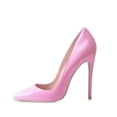 thumbnail image 2 of Zhabtuc Women's Classic Slip On Heels Sexy Pointed Toe Pumps Stiletto Pumps Party Dress Shoes Pink Size 10, 2 of 6