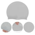 thumbnail image 3 of Unique Bargains 1 Pc Silicone Waterproof Solid Color Swim Cap Light Gray, 3 of 5