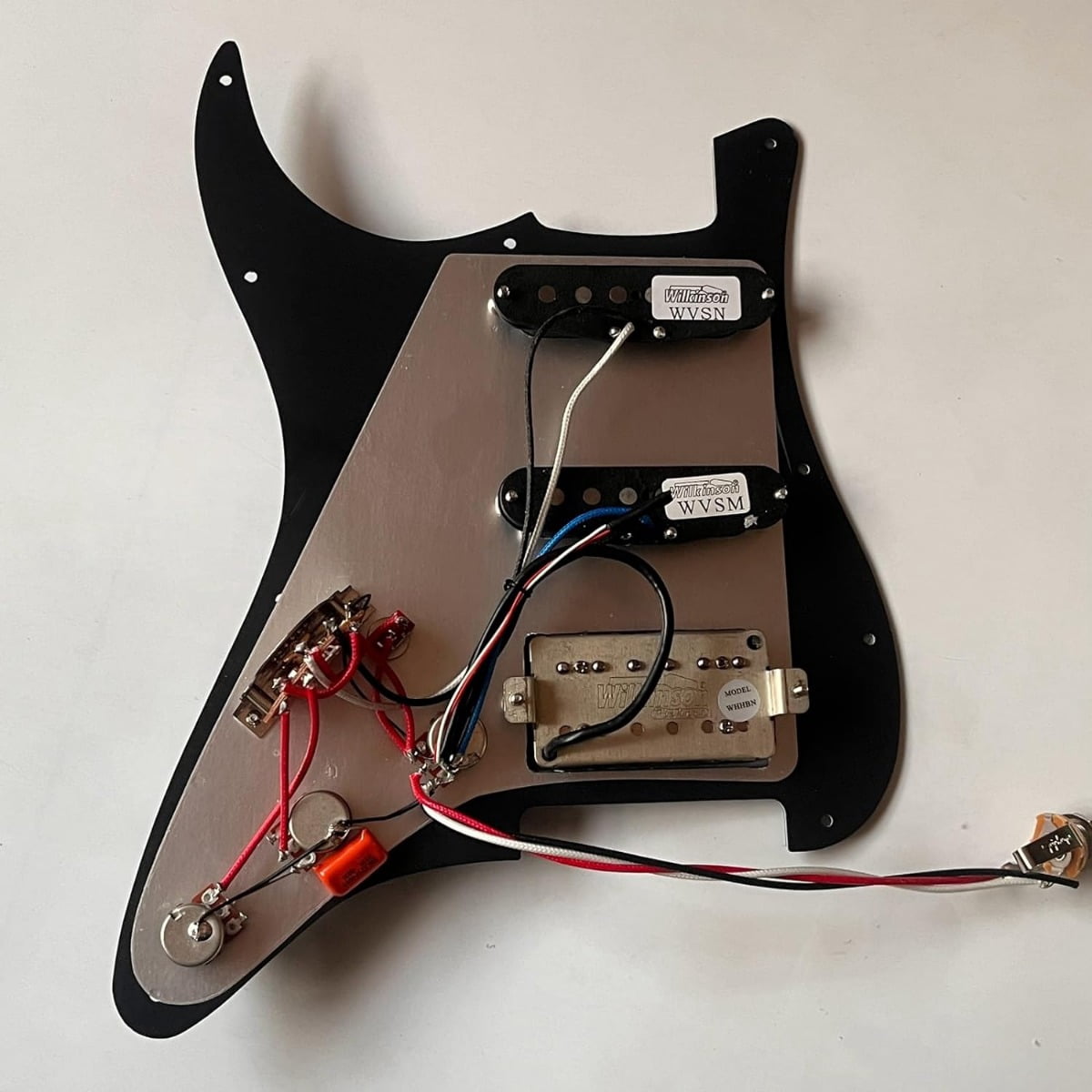 SSH Prewired Guitar Strat Pickguard Set Ainico 5 Humbucker Pickups Coil Splitting Switch Multi Switch Harnesses ,For Fender ST Electric Guitar Part Replacement