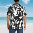 thumbnail image 6 of Goofa Floral Cow Silhouette Hawaiian Shirt for Men, Unisex Summer Beach Casual Short Sleeve Button Down Shirts,Aloha Tropical Floral print shirt-Small, 6 of 9