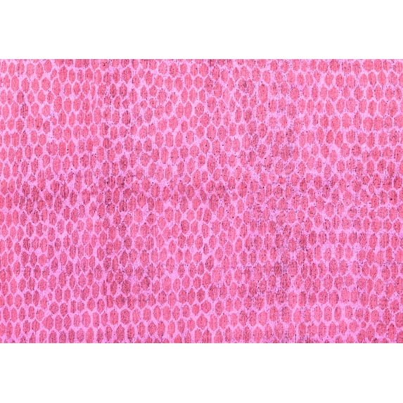 Ahgly Company Indoor Rectangle Abstract Pink Modern Area Rugs, 6' x 9'