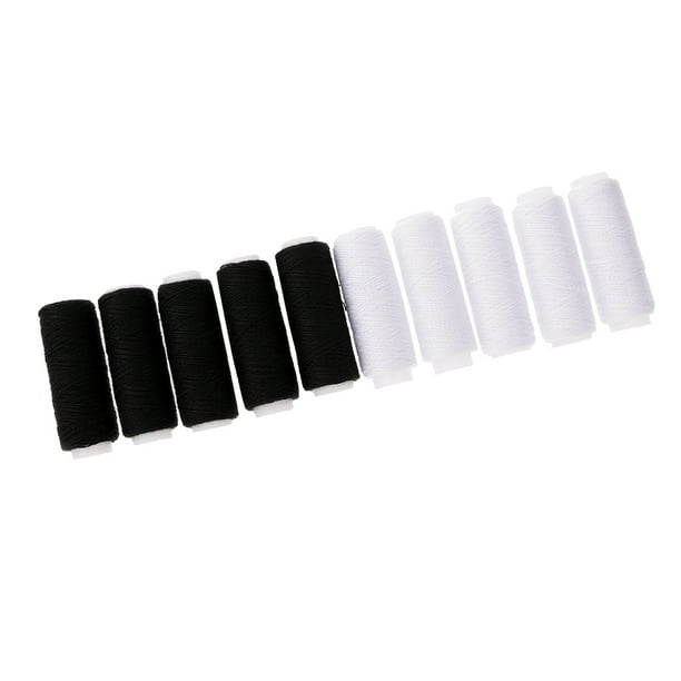 10 Carretes Cuero Jeans Hilo De Coser Fuerte Para Mano / Máquina Negro Blanco Sunnimix Hilo de coser
