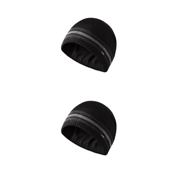Sonducket Gorras holgadas Tela de malla a prueba de frío Casual Colores surtidos Gorro de moda Tejido Material premium Gorro de lana Negro Negro 2piezas Sonducket CBP307442