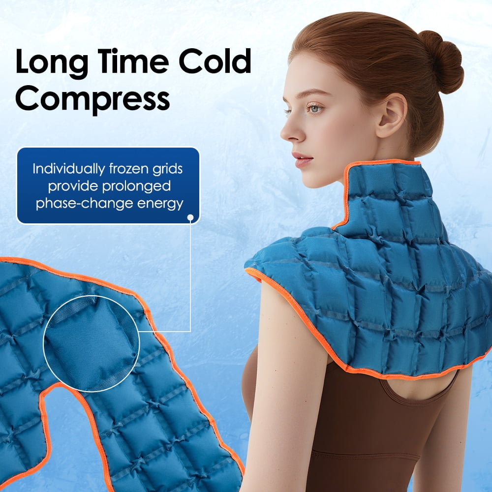 Reusable Hot & Cold Compress Shoulder Wrap - Large Ice Pack for Neck, Shoulder & Upper Back Discomfort Relief, Post-Workout Recovery, Microwave & Freezer Safe