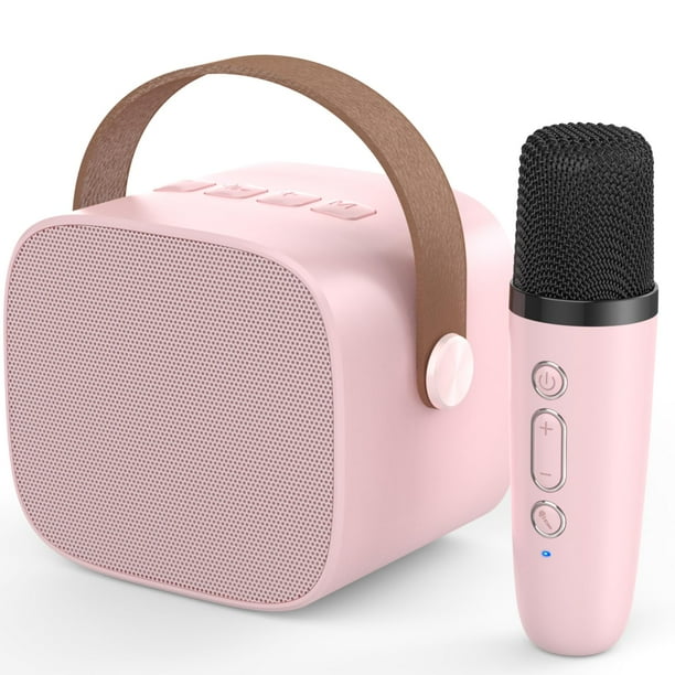 Karaoke Machine MEGUO Mini - Micrófono para karaoke, color rosa, 1 micrófono