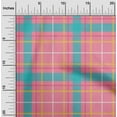 thumbnail image 1 of oneOone Cotton Jersey Medium Pink Fabric Madras Check Dress Material Fabric Print Fabric By The Yard 58 Inch Wide, 1 of 4