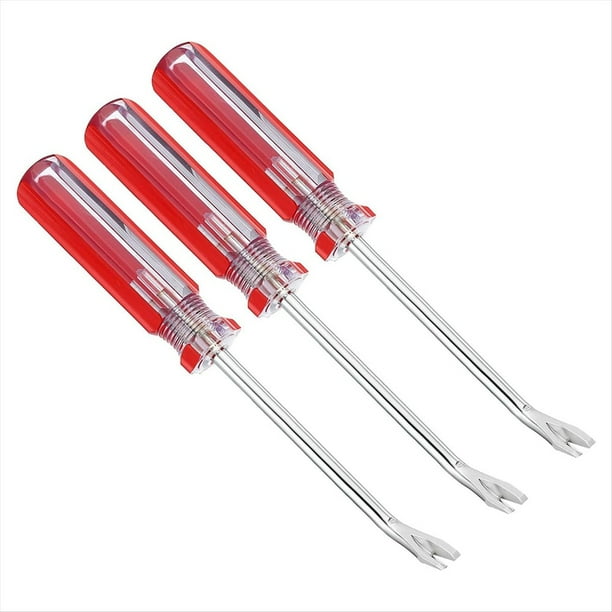 Quitagrapas para Tapicería, 3 Piezas de 4 Pulgadas, Extractor de Grapas de Construcción Curva en V, Herramienta para Clavar Grapas.