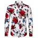 thumbnail image 1 of Camisas hawaianas con rosas rojas Camisas con estampado floral Camisas de moda para hombres Blusa de playa de manga larga Blusa blanca Ropa para hombres Voion, 1 of 6