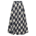 thumbnail image 5 of Celmia Women Casual Loose High Waist Plaid Print A-Line Skirts, 5 of 12