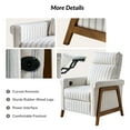 thumbnail image 6 of Farmhouse Power Recliner Chair Linen Fabric Set of 2 with USB and Solid Wood Legs for Living Room Nursery Stripe, 6 of 6