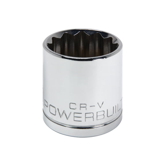 Powerbuilt 1/2 Inch Drive x 1-3/16 Inch 12 Point Shallow Socket - 642010