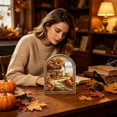 thumbnail image 7 of House Style Arched Wood Frame Tabletop Decor, Rustic Halloween Wall Art, Warm Spooky Artwork for Shelf Styling, Desk Decor, Living Rooms, Walls, 8.9 X 7.2 Inch, 7 of 7